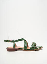 Sandale/pantofi decupați chiquet toc plat până la 3 cm verde EMILIE KARSTON femeie