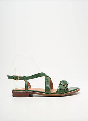 Sandale/pantofi decupați chiquet toc plat până la 3 cm verde EMILIE KARSTON femme