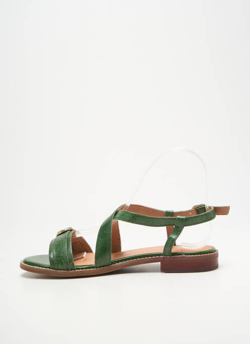 Sandale/pantofi decupați chiquet toc plat până la 3 cm verde EMILIE KARSTON femme