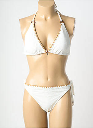 Costum de baie din două piese elasticitate top triunghiuri alb BANANA MOON femme