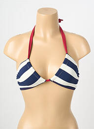 Sutien de costum de baie elasticitate top triunghiuri alb BANANA MOON femme