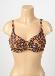 Sutien de costum de baie elasticitate sutien cupe întregi cu decolteu înalt maro CHANTELLE femme