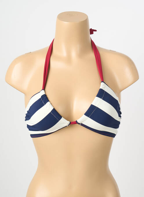 Sutien de costum de baie elasticitate top triunghiuri alb BANANA MOON femme