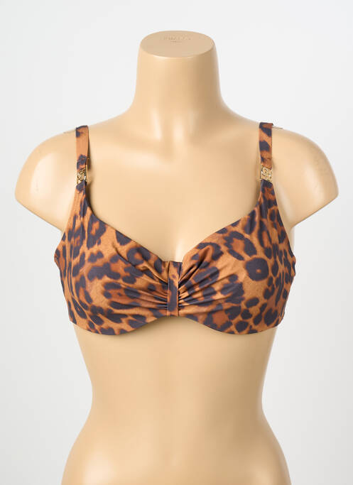 Sutien de costum de baie elasticitate sutien cupe întregi cu decolteu înalt maro CHANTELLE femme