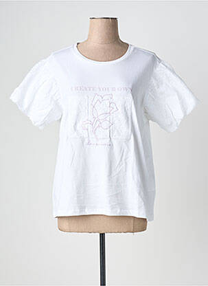 Tricou croială dreaptă mâneci scurte alb TIFFOSI femeie