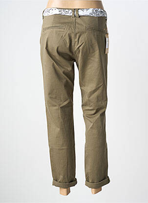 Pantalon 7/8 închidere cu fermoar sub clapetă cu nasturi verde LE TEMPS DES CERISES femeie