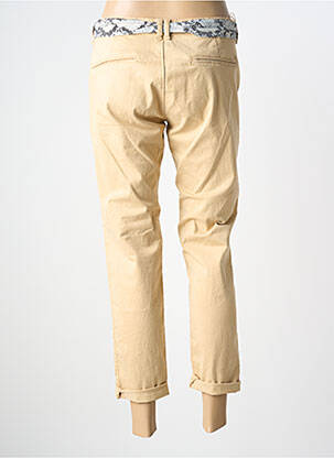 Pantalon 7/8 închidere cu fermoar sub clapetă cu nasturi bej LE TEMPS DES CERISES femeie