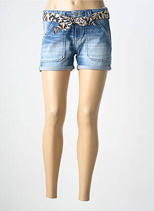 Șort țesătură denim albastru LE TEMPS DES CERISES femeie