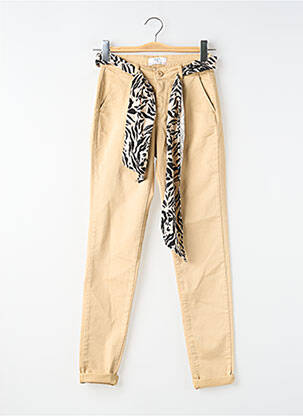 Pantalon slim buzunare bej LE TEMPS DES CERISES femeie
