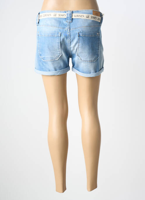 Șort țesătură denim albastru LE TEMPS DES CERISES femme