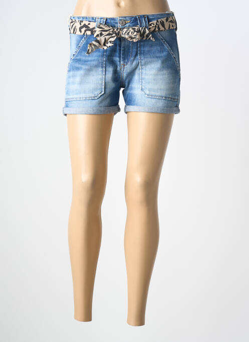 Șort țesătură denim albastru LE TEMPS DES CERISES femme