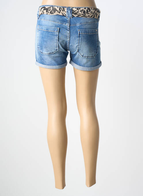 Șort țesătură denim albastru LE TEMPS DES CERISES femme