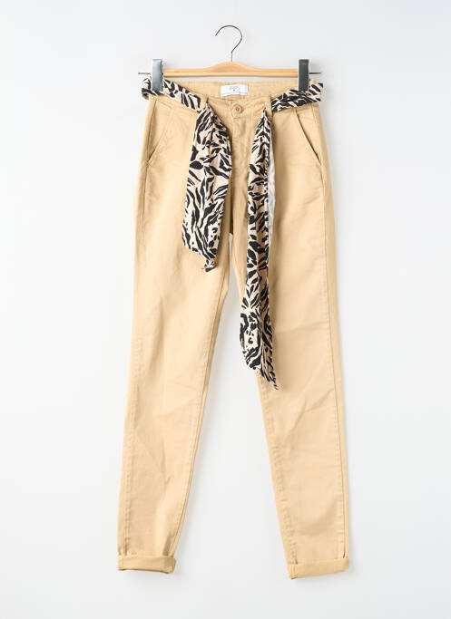 Pantalon slim buzunare bej LE TEMPS DES CERISES femme