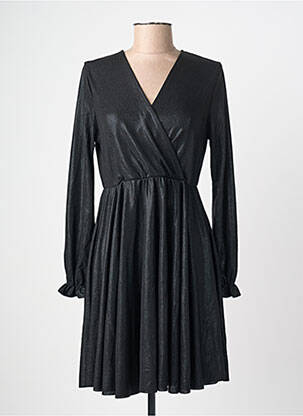 Rochie scurtă croială fluidă mâneci lungi negru ESPERANCE femeie