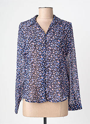Cămașă imprimeu fantezie mâneci lungi albastru LE TEMPS DES CERISES femme