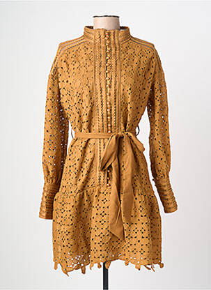 Rochie scurtă mâneci lungi mâneci lungi bej LM LULU femme