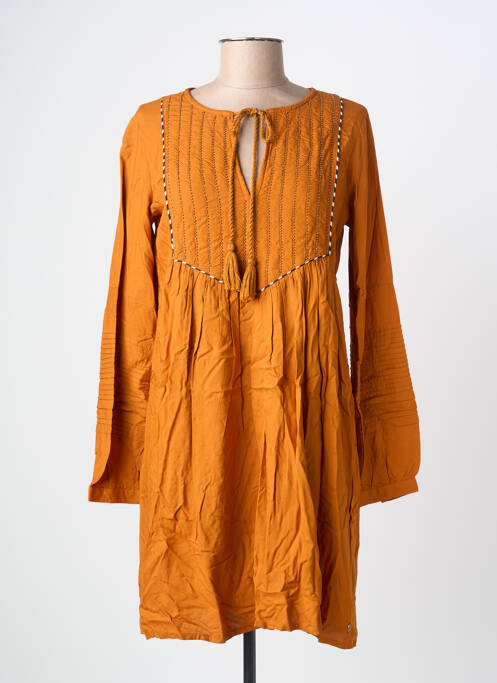 Rochie scurtă croială evazată mâneci lungi maro LES TROPEZIENNES PAR M.BELARBI femme