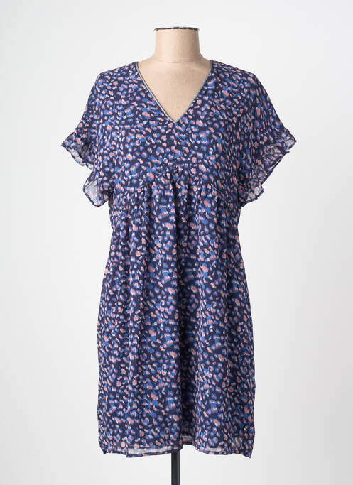 Rochie scurtă mâneci scurte mâneci scurte albastru LE TEMPS DES CERISES femme