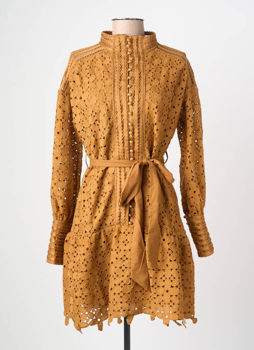 Rochie scurtă mâneci lungi mâneci lungi bej LM LULU femme