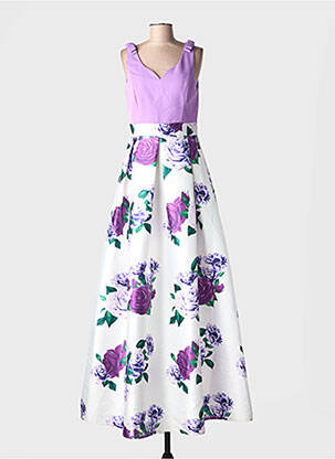 Rochie lungă imprimeu floral fără mâneci violet PROMLIFE femeie