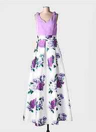 Rochie lungă imprimeu floral fără mâneci violet PROMLIFE femeie