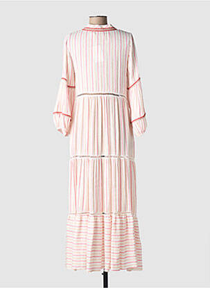 Rochie lungă croială evazată mâneci 3/4 roz PHO FIRENZE femeie
