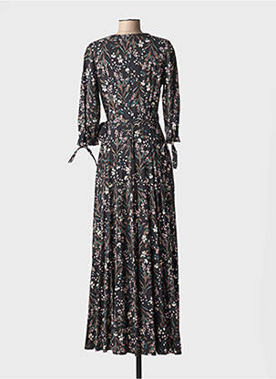 Rochie lungă imprimeu floral mâneci 3/4 negru ISABEL GARCIA femeie