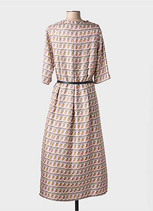 Rochie lungă imprimeu fantezie mâneci 3/4 violet MAX MARA femeie