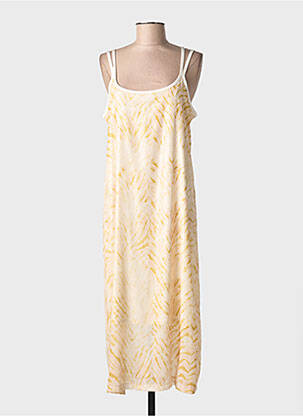 Rochie midi guler rotund bretele subțiri bej BLEU BLANC ROUGE femme