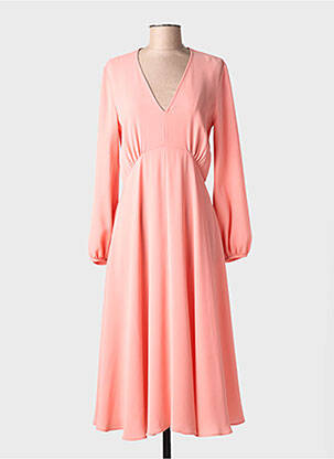 Rochie lungă mâneci lungi mâneci lungi roz MAX MARA femeie