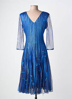 Rochie midi mâneci 3/4 mâneci 3/4 albastru PROMULIAS femeie