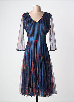 Rochie scurtă mâneci 3/4 mâneci 3/4 albastru PROMULIAS femeie