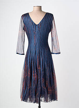 Rochie scurtă mâneci 3/4 mâneci 3/4 albastru PROMULIAS femeie