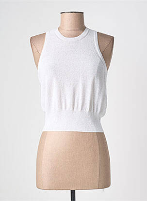 Top țesătură jersey fără mâneci alb MAX MARA femeie