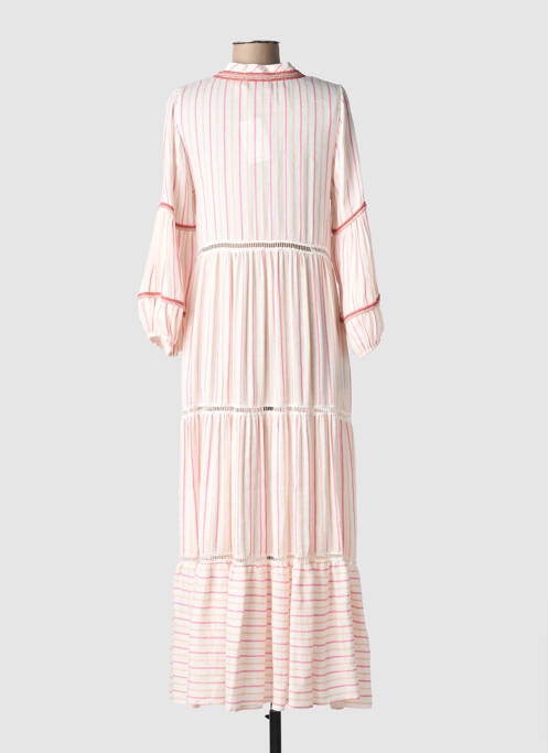 Rochie lungă croială evazată mâneci 3/4 roz PHO FIRENZE femme