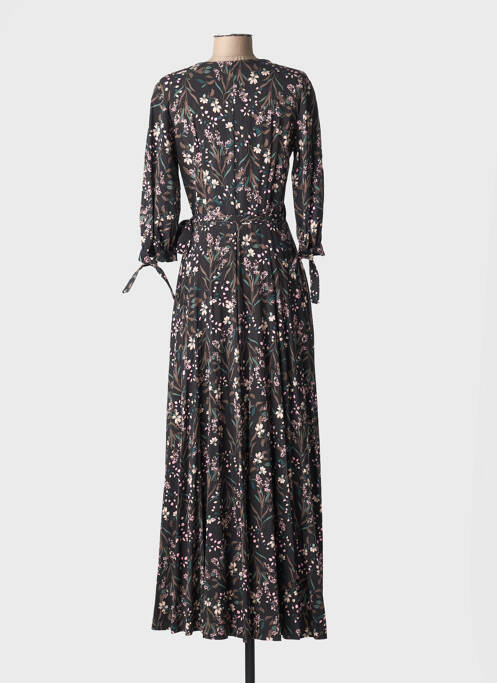 Rochie lungă imprimeu floral mâneci 3/4 negru ISABEL GARCIA femme