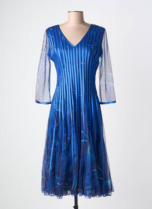 Rochie midi mâneci 3/4 mâneci 3/4 albastru PROMULIAS femme