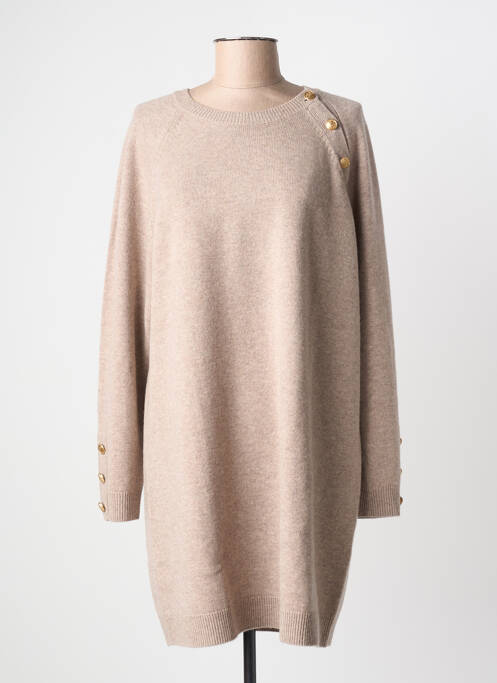 Rochie pulover țesătură melanj mâneci lungi bej GERARD DAREL femme