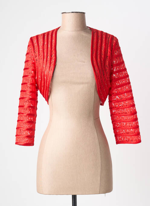 Bolero efect material satinat roșu PROMULIAS femme