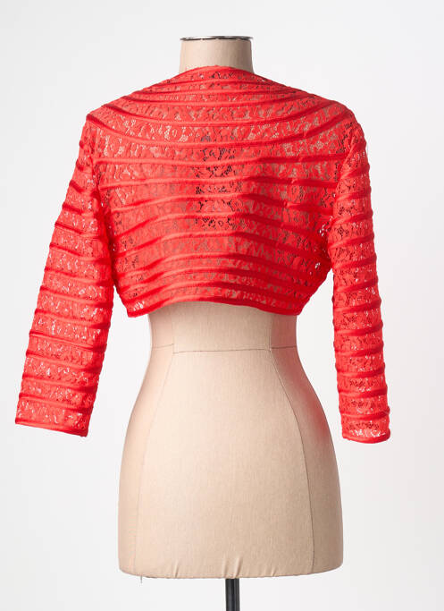 Bolero efect material satinat roșu PROMULIAS femme