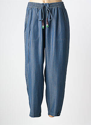 Pantalon larg țesătură poplin mărime normală albastru MARINA RINALDI femme