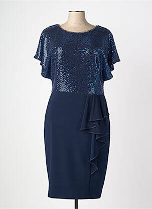 Rochie midi închidere cu fermoar la spate mâneci scurte albastru JOSEPH RIBKOFF femme