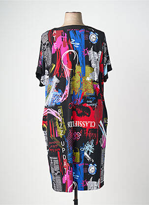 Rochie midi imprimeu fantezie mâneci scurte negru JOSEPH RIBKOFF femeie