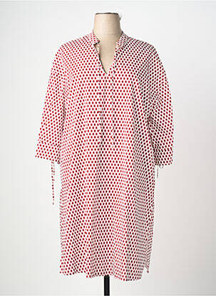 Rochie midi imprimeu fantezie mâneci lungi roșu MARINA RINALDI femme