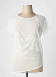 Top elasticitate mâneci scurte alb INDIES femme