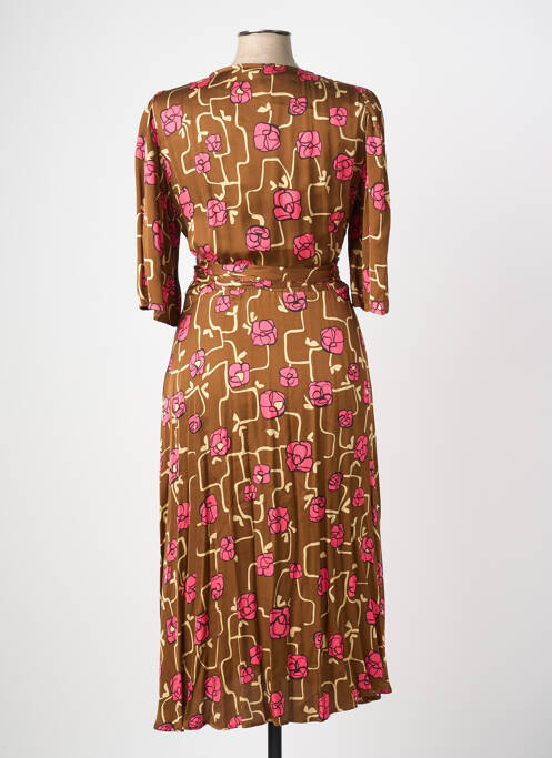 Rochie lungă mâneci lungi mâneci lungi maro TARA JARMON femme