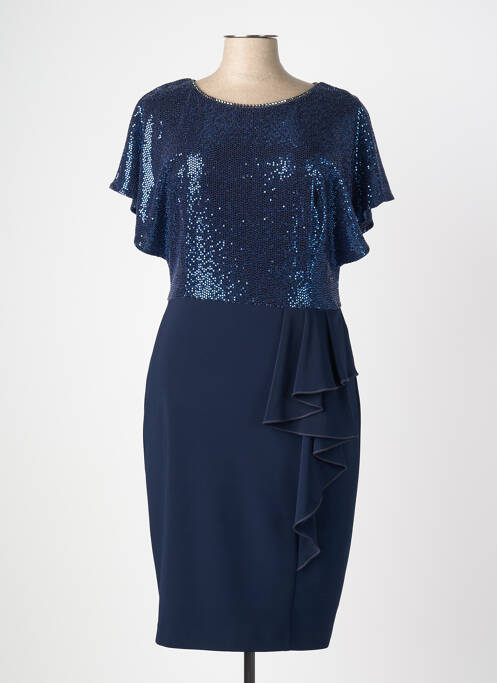 Rochie midi închidere cu fermoar la spate mâneci scurte albastru JOSEPH RIBKOFF femme