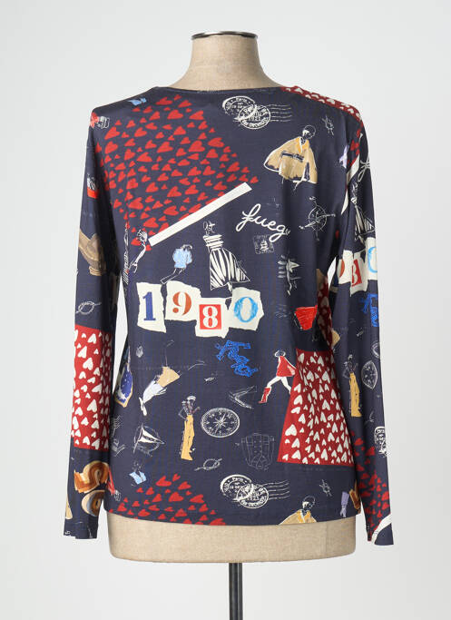 Top elasticitate mâneci lungi albastru FUEGO WOMAN femme