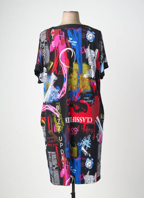 Rochie midi imprimeu fantezie mâneci scurte negru JOSEPH RIBKOFF femme