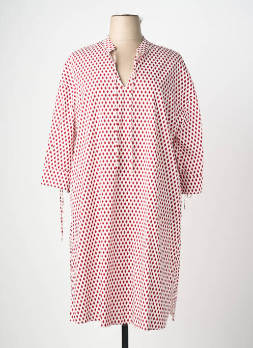 Rochie midi imprimeu fantezie mâneci lungi roșu MARINA RINALDI femme